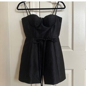 ANIS‎ Black Corset Romper – Sweetheart Neckline with Tie Straps Size Medium